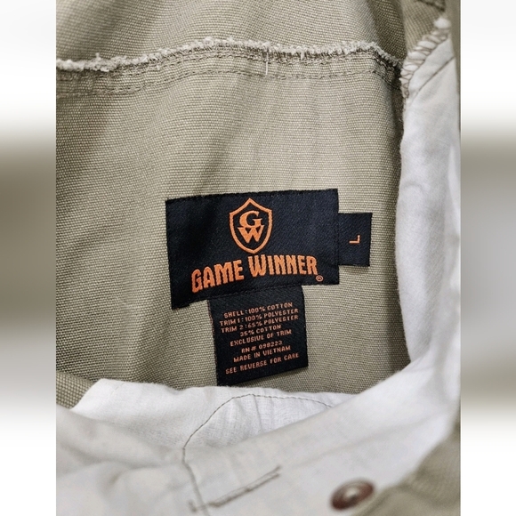 Game Winner Tan & Brown Button Zip with Pockets Men's Size Large - Picture 10 of 13